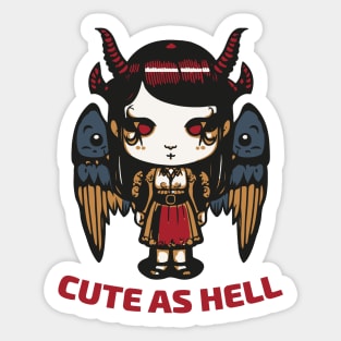 Cute as Hell Kawaii Demon Girl Sticker